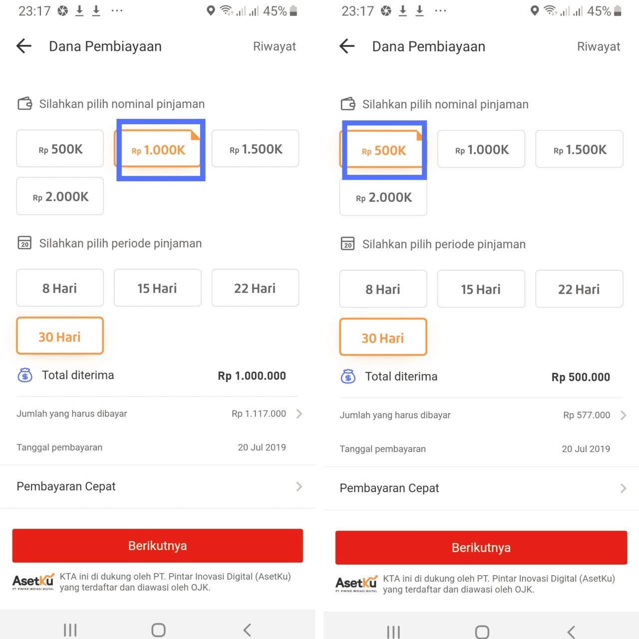 Pinjaman online cepat cair